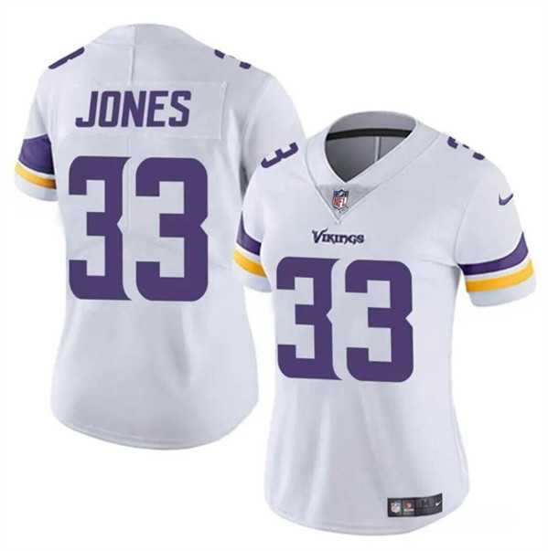 Womens Minnesota Vikings #33 Aaron Jones White Vapor Untouchable Limited Stitched Jersey Dzhi->women nfl jersey->Women Jersey